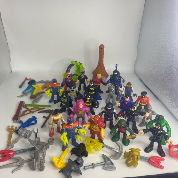 Imaginext Toys Bundle Of 7 Imaginext Toys Figures And Vehicles Including Marvel Dc See Pics